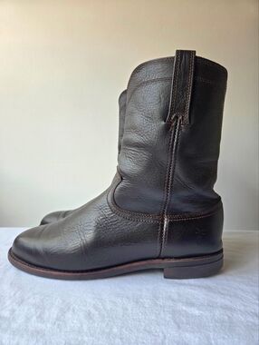 Vintage Frye Duke Mens Roper Western Vowboy Boots Dark Brown Size 11 Made in USA